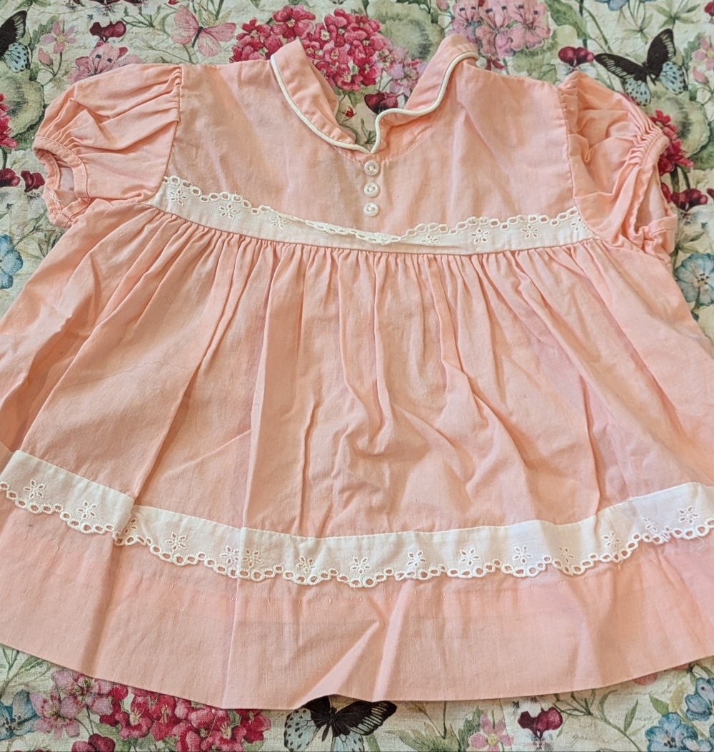 Baby Girl Vintage Pink Blouse Or Dress